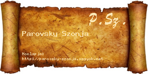 Parovsky Szonja névjegykártya
